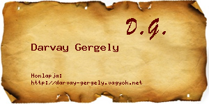 Darvay Gergely névjegykártya